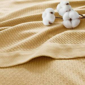 lot 22688 image: Madison Park 100% Egyptian Cotton Lightweight Summer Blanket, Breathable Waffle Knit Design, Soft Cozy All-Season Throw for Bed, Couch or Sofa, Mustard Yellow Twin Size (66x90)