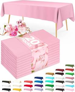 lot 22710 image: Pureegg Plastic Table Cloth Disposable 20 Pack, 54 x 108 Inch Table Cloths, Easter Party, Valentines, Mothers Day Decorations, Tablecloths, Rectangle, Pastel Plastic Cover, Leakproof & Sturdy, Pink