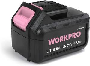 lot 22712 image: WORKPRO 20V Replacement Li-ion Battery for 20V Pink Cordless Drill Driver