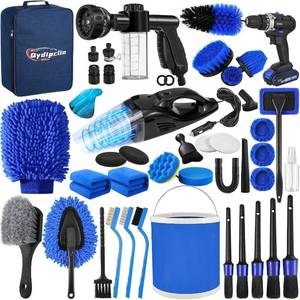 lot 22732 image: Qydipclin 45Pcs Car Detailing Kit, Car Detailing Brush Set, Car Wash Cleaning Kit, Car Detailing Brushes, Professional Car Care Kit for Interior Exterior Wheels, Blue