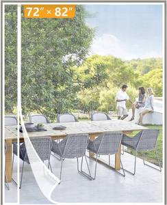 lot 22733 image: Yotache White Reversible Left Right Side Opening Magnetic Screen Door Fits Door Size 72 x 82, Unobstructed View Screen Mesh Net for Balcony, French, Sliding Glass Door, Actual Screen Size 74 x 83