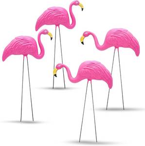 lot 22739 image: 4Es Novelty 4 Pink Flamingos Yard Decorations - Extra Large 24 Flamingos Yard Ornaments - Pink Flamingos for Yard Sculptures & Statues - Lawn Flamingos Outdoor Garden Decor, Weather Resistant