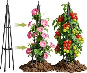 lot 22742 image: Obelisk Trellis for Climbing Plants Outdoor,4.0 Ft Garden Trellis for Potted Plants, Metal Trellis with Anti-Rust Coated for Potted Plants Indoor, Plant Support for Vegetables, Vines