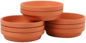lot 22746 image: Fcacti 6 inch Middle Terra Cotta Plant Saucers, Round Pot Drip Trays,Durable Thicker Clay Plant Tray Flower Pot Saucers for Outdoors Indoors Flower Pots and Planters,Pack of 8