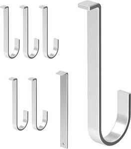 lot 22753 image: Aluminum Alloy No Damage Vinyl Siding Hooks Hangers with 1 pcs Crowbar, for Hanging Outdoor Decor (6 pcs)