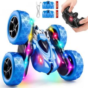 lot 22760 image: Remote Control Stunt Car 4WD 360  Flip Double Sided RC Cars, LED Light Bar, USB C Modular Battery, 2.4 GHz Outdoor Beach Toy for Boys 6 12 Years Old, Birthday & Christmas Kids Gift, Blue