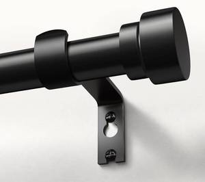 lot 22817 image: Oneach Black Curtain Rods for Windows 66 to 120 Inch, 1 Inch Pole Adjustable Length Heavy Duty Metal Curtain Rod Set, for Outdoor Bedroom Kitchen Living Room, Decorative Drapery Rods with Finials