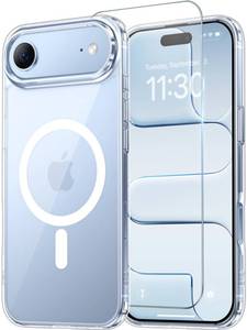 lot 58277 image: Designed for iPhone Air Case Clear, Compatible with Magsafe Screen Protector Anti-Yellowing 17 Ft Military-Grade Protection Shockproof Slim Magnetic Phone Case for 6.5 inch, Transparent (missing screen protector) - Retail $6