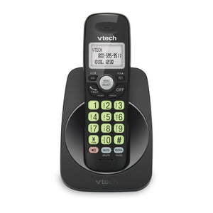 lot 58285 image: VTech VG131-11 DECT 6.0 Cordless Phone - Bluetooth Connection  Blue-White Display  Big Buttons  Full Duplex  Caller ID  Easy Wall Mount  1000ft Range (Black) CID  BT Black - Retail $41