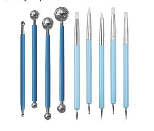 lot 58296 image: Dotting Tools, Silicone Clay Sculpting Tool, Ceramic Clay Ball Stylus Dot Painting Tools, Pottery Embossing Tool for Rock, Nail, Blending, Drawing, Modeling - Retail $5