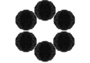lot 58299 image: Lens 6 Pcs Black Pom Poms Faux Fur Pom Pom Fluffy Pom Pom Balls, Round Fluffy Pompoms for Crafts with Tiny Cord for Hat Shoes Garment Hair Pins Earrings Necklace Charm Wedding Accessories - Retail $7