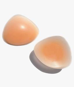 lot 58317 image: Pair Concave Silicone Breast Form, Triangle Mastectomy Prosthesis Bra Inserts Enhancer Pads - Retail $20