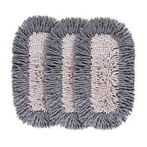 lot 58326 image: Microfiber Dust Mop Replacement Pads for Hardwood Floor Cleaning, Washable and Reusable Chenille Mop Pads 3 Packs - Retail $16
