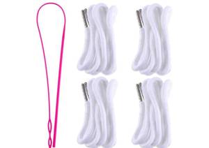 lot 58327 image: Drawstring Cords Replacement Drawstrings with Easy Threader for Sweatpants Shorts Pants Jackets Coats (White) - Retail $8