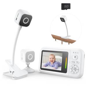 Baby Monitor with Camera and Audio, Baby Monitor No Wifi with Clip for Crib & Stand, Portable 2.8ââ HD Monitor 1080P Video, NightVision, VOX, 2-Way Audio, Temp Sense & Lullabies, SD card Included - Retail: $40