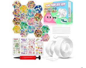 lot 58365 image: Nano Tape Bubble Kit, Nano Squishy Making kit Tape Bubbles, Arts and Craft DIY Stress Ball Making kit and Crafts for Kids Ages 8-12 Year Bubble Craft Kit Toys 2PCS (2&1.2) missing pieces  - Retail $8