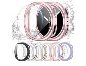 lot 58375 image: 66Pack for Samsung Galaxy Watch 8 40mm Screen Protector Case, Hard PC Bumper  HD Anti-Fog Tempered Glass Protective Film, Waterproof Face Cover Set for Galaxy Watch 8 40mm Accessories - Retail $9