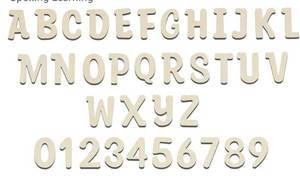 lot 58384 image: Small Wood Letters 34 Inch,310 Pcs Wooden Letters for Crafts,Unfinished Wood Alphabet Letters & Numbers for DIY Painting Arts Home Decorations Kids Spelling Learning - Retail $12