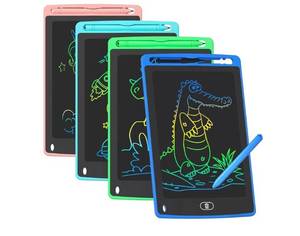 lot 58393 image: 4 Pack LCD Writing Tablet for Kids 8.5 Inch Colorful Doodle Board - Retail $18