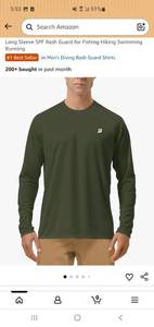 lot 58394 image: Mens Long Sleeve SPF Rash Guard Shirt (xl) - Retail $20