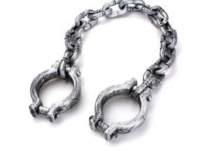 lot 58399 image: Plastic Halloween Shackles on Chain Handcuffs Costume Props - Retail $12