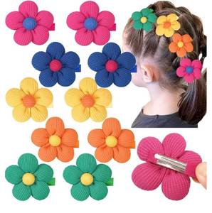 lot 58412 image: Flower Hair Clips,10 Pcs Non-Slip Flower Bows Alligator Clips Hair Accessories for Girls Toddlers Teens and Women - Retail $8
