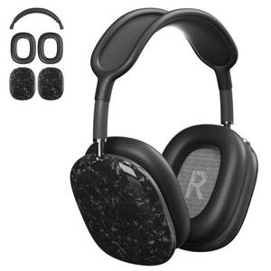 lot 58430 image: Case Cover for AirPods Max Headphones, TPU Ear Cups CaseEar PadsHeadband Silicone Cover Compatible with Apple AirPod Max Accessories Protector (Black Pearl Shell) - Retail $16