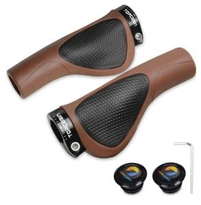 lot 58434 image: Bicycles Handlebar Grips, Aluminum Lock-on Ergonomic Bike Grips, Cushion Vibrations Comfort Bike Handlebar Grips, Mountain MTB BMX Bicycles Grips for Scooter - Retail $12