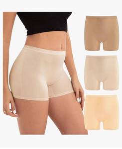 lot 58445 image: Womens Silky Boyshorts Underwear 3-Pack multi color (M) - Retail $15