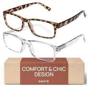 lot 58446 image: Gaoye 2-Pack Reading Glasses with Blue-Light Filter - Retail $8