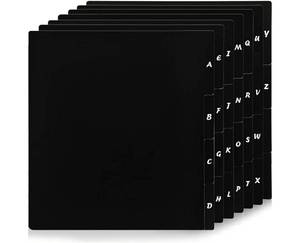 lot 58483 image: 28Pcs Vinyl Album Divider Cuttable A-Z Record Divider DVD Cd File Alphabet Tab Record Organizer with Large Index Card Holder for Vinyl LP, Label on Single Side, 13.6 x 12 Inches(Black). - Retail $19