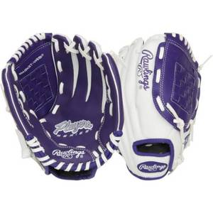 lot 728 image: Rawlings 10 T Ball Glove - PurpleWhite Right - Retail $20