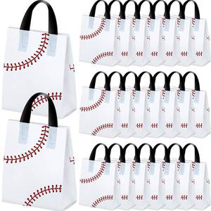 lot 743 image: Flutesan 15Pcs Baseball Party Favor Bags 8 x 10 Inch Plastic Baseball Snack Goodie Bags Tote Gift Packaging for Birthday Sports Theme Party Supplies - Retail $10