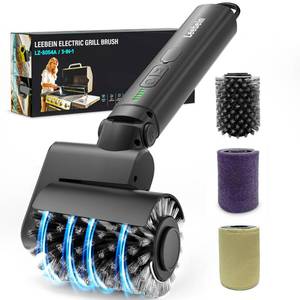 lot 746 image: Appears Pre Owned, Powers On Leebein Electric Grill Brush for Outdoor, 2026 TikTok BBQ Grill Cleaner with 3 Heads, 3-Speed & Angle Adjust Cordless Rotary Grill Brush, 150Mins Runtime Grill Cleaning Brush for Barbecue Grates - Retail $60