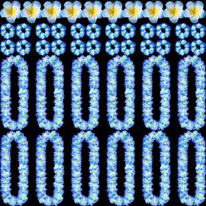 lot 763 image: Sherr 48 Pcs Hawaiian LED Luau Leis Party Supplies Set 12 Light Up Tropical Leis Flowers Necklaces 24 Bracelets 12 Hair Clips Bulk Masquerade Wedding Summer Beach Carnival Party Favors(Blue) - Retail $26