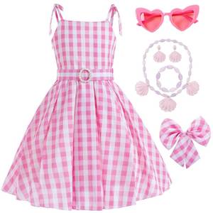 lot 784 image: BanKids Princess Costumes Novelty Movie Cosplay Plaid Slip Dress Kids Birthday Party Fancy 6-7 Years(B-130) - Retail $20