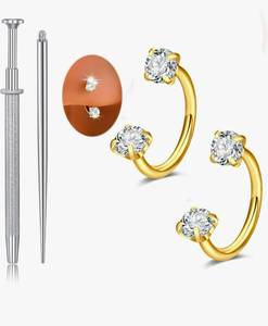 lot 788 image: Nose Rings 20g Nose Rings Hoops Nose Studs Nose Rings for Women Surgical Steel Nose Hoops 20 Gauge Nose Screw Nose Piercing Jewelry Silver Rose Gold - Retail $0