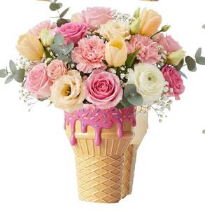 lot 803 image: Assembly Required Cinnvoice 1 Pcs Wooden Centerpiece Boxes Rustic Farmhouse Table Decorations Decorative Flower Boxes for Baby Shower Bridal Shower Wedding Home Decor Seasonal Party Displays(Ice Cream) - Retail $25