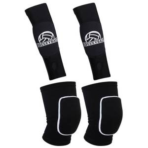 lot 813 image: obmwang 2 Pieces Volleyball Accessories Including Volleyball Knee Pads and Arm Sleeves with Protection Pads and Thumb Hole for Women Girls Teens(Black) - Retail $12
