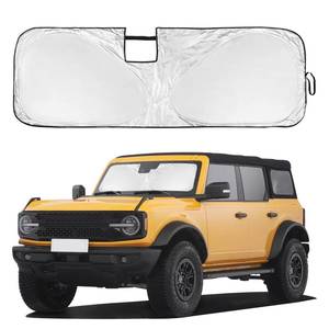 lot 837 image: UKTOP for Ford Bronco Windshield Sun Shade for Bronco 2021-2023 2024 2025 2026 (Not for Bronco Sport)- 4 Layers Window Shades 4 Door 2 Door Sunshade Visor Protector 240T Foldable Block UV Ray - Retail $20
