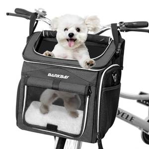 lot 854 image: Dog Bike Basket Carrier, Expandable Foldable Soft-Sided Dog Carrier, 2 Open Doors, 5 Reflective Tapes, Pet Travel Bag,Dog Backpack Carrier Safe and Easy for Small Medium Cats and Dogs(Black) - Retail $66
