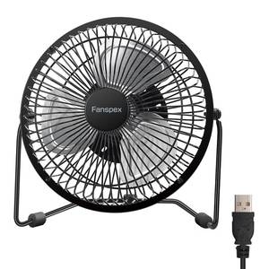 lot 855 image: Fanspex 6 Small USB Desk Fan for Home Office Bedroom Desktop, Black - Retail $14