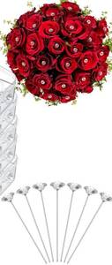 lot 873 image: Yuxung 100 Pcs Diamond Pins Flower Pins for Bouquet Crystal Corsage Wedding Bouquet Diamonds Jewelry Rhinestones Floral Boutonnier Jewelry Accessories DIY Craft Decor (1.5 Inch) - Retail $22