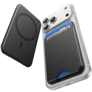 lot 878 image: Fanseesy for MagSafe Wallet, 5 Card Holder, Slim Leather Magnetic Wallet for iPhone 171615141312 Pro Max Plus Air Series, 1 Card Slots & 1 Cash Slot,Black - Retail $7