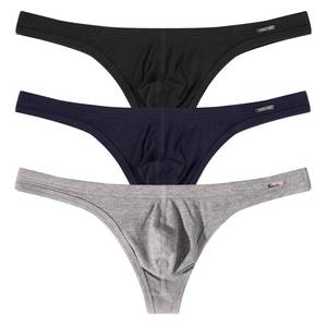 lot 879 image: FIROTTII Mens Thong Underwear Ribber G-String Low Rise Briefs T-Back Pouch Stretch and All-day Comfort Lingerie for Men DM25A8232BlackNavyGrayM3pcs - Retail $25