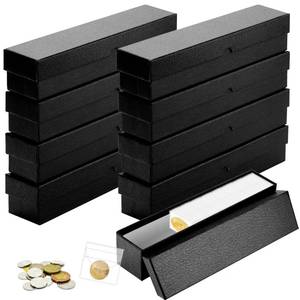 lot 895 image: 8PCS Coin Storage Box Coin Holders 2�2 Inch Coin Protector Boxes for Collectors Protect Gasket Coin Case Cardboard Coin Collecting Supplies Coin Collection Boxes for Coins Jewelry Storage (Black) - Retail $22