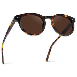 lot 896 image: Round Polarized Sunglasses for Women - Retro Classic UV400 Protection for Driving & Everyday Wear (Brown TortoiseDark Brown Lens) - Retail $49