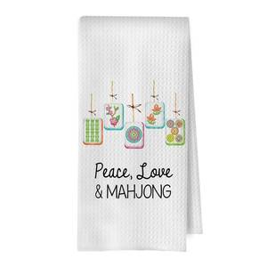 lot 898 image: BlissfulAbon Mahjong Gifts Dish Towels - Mahjong Waffle Weave Kitchen Towels, Mah Jong Decorative Hand Towel, Hostess Gifts Tea Towel, 16�24 Inches - Retail $12