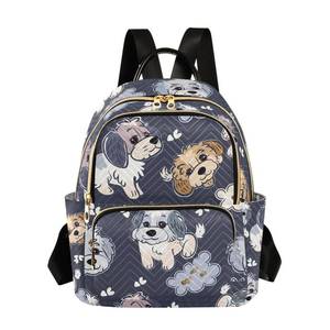 lot 917 image: Women Fashion Backpack Purse College Backpack Anti Theft Rucksack Travel Shoulder Bag Bookbag Men, M Hand Drawn Cartoon Puppy - Retail $24