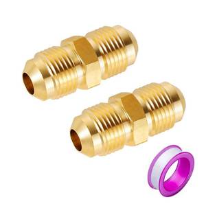 lot 929 image: Breezliy 38 Male Flare x 38 Male Flare Connector Gas Adapter Union Brass Tube Coupler Pipe Fitting (2PCS) - Retail $7